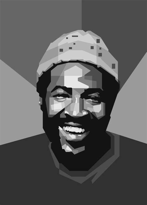 Blacknwhite Marvin Gaye Poster Picture Metal Print Paint By Nofa