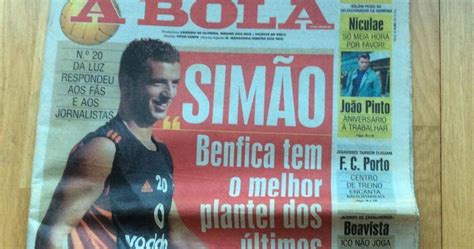 Capas De Jornais Vintage A Bola De Agosto De Benfica Tem O