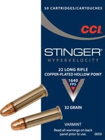 CCI STINGER 22LR 32gr. Copper-Plated HP 50 round box