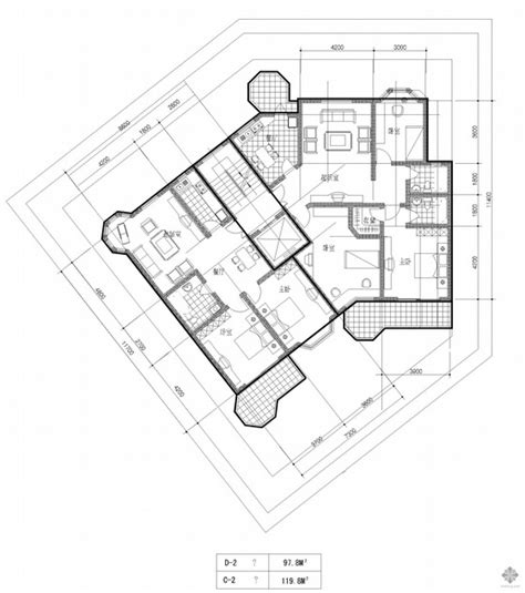 塔式高层一梯两户户型图98120 建筑户型图 筑龙建筑设计论坛