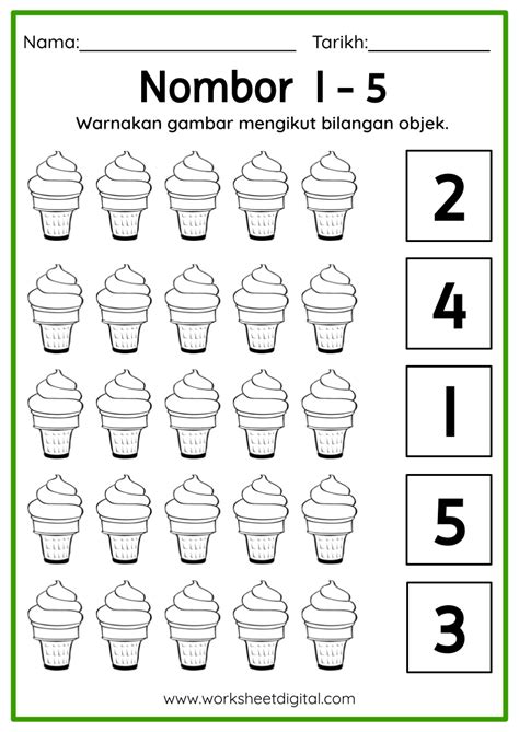 Matematik Tahun 2 Nilai Nombor Worksheet Colorful Backgrounds Bilarasa