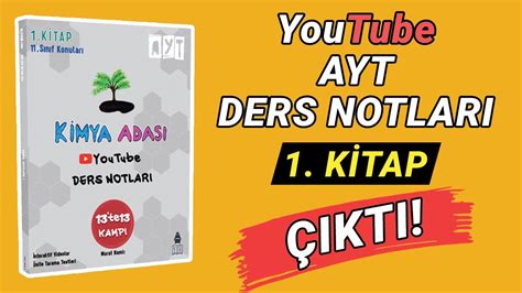 AYT Kimya YouTube Ders Notları 1 Kitap ÇIKTI KimyaAdası YouTube