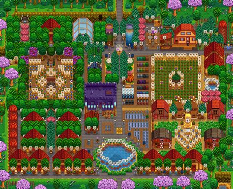 My Farm Layout After Over 450 Hours Play : StardewValley