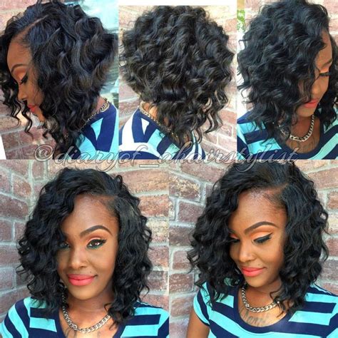 Crochet Short Hairstyles For Black Women In 2020 Weave Bob Hairstyles Wavy Bob Hairstyles