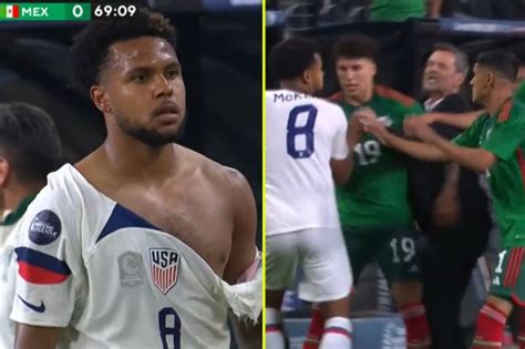 Four Red Cards And Weston Mckennie Shirt Ripped In Chaotic Usa Vs