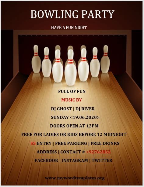 10 Free Awesome Bowling Flyer Templates My Word Templates