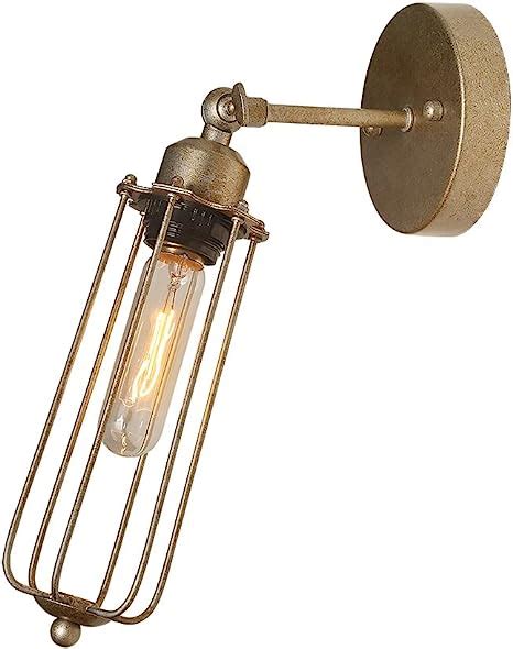 LNC 1 Light Industrial Wall Lamps Wire Cage Wall Sconces Adjustable