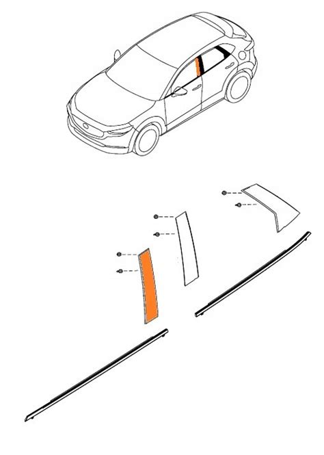 Listwa Pionowa Słupka Drzwi Przód Lewy Mazda Cx 30 MAZDA