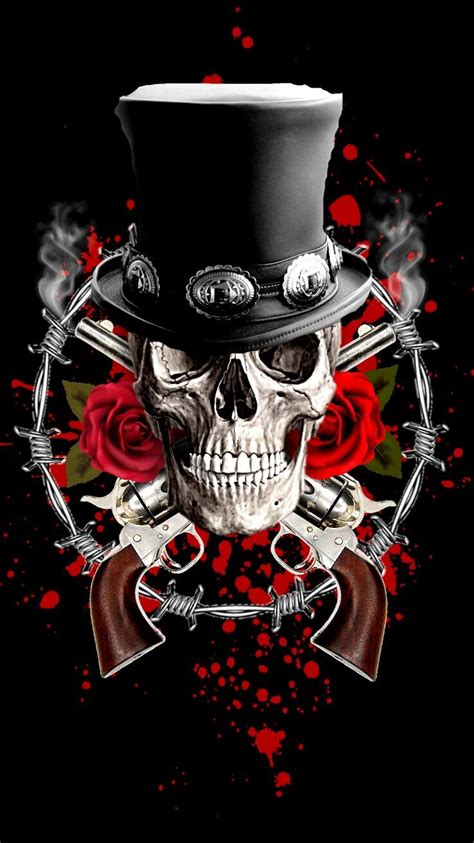 Pin By Peay On Gnr Edit Skull Wallpaper Skull Artwork Rock N Roll Art