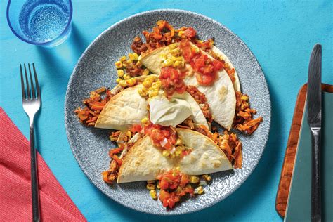 Cheesy Tex Mex Pork Quesadillas Recipe Hellofresh