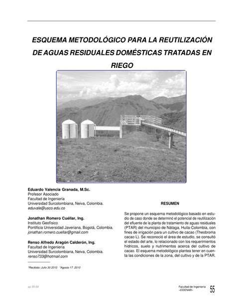 PDF Esquema metodológico para reutilización de aguas residuales