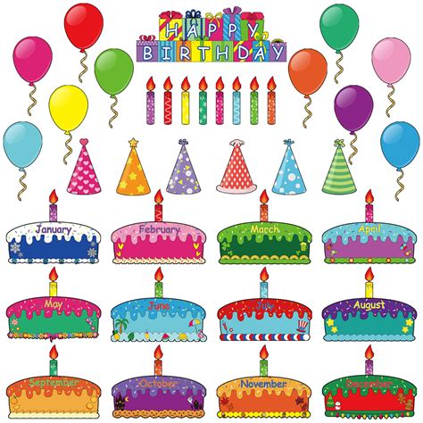 Buy Pcs Birthday Cakes Bulletin Board Set Happy Birthday Bulletin