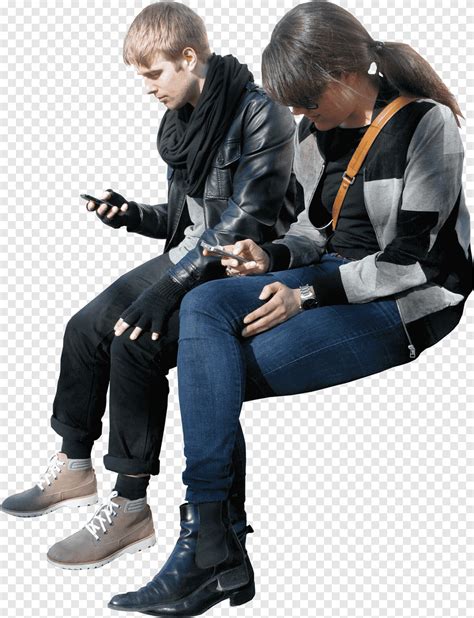 Man And Woman Sitting Near Each While Using Phones Architecture