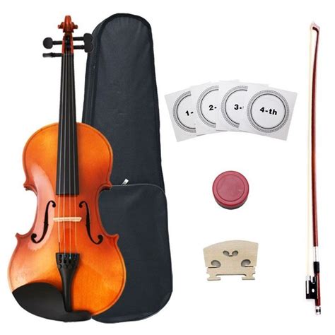 NEW NATURAL VIOLIN FIDDLE FULL SIZE 4 4 W CASE BOW Violin Black