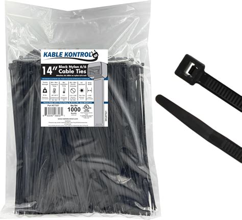 Kable Kontrol Cable Zip Ties Pcs Inch Black Lbs Tensile