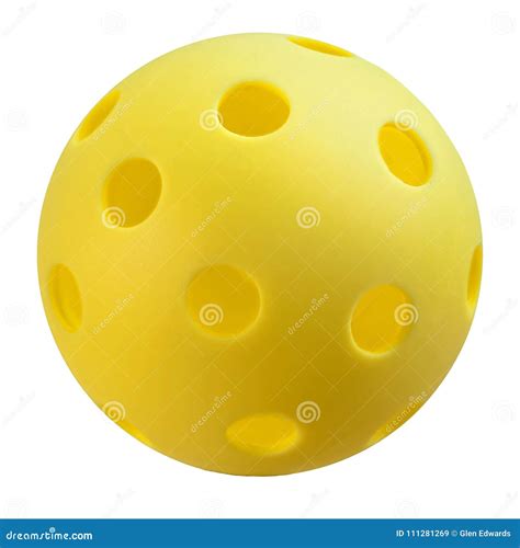 Yellow Pickleball on White Background. Stock Image - Image of ball ...