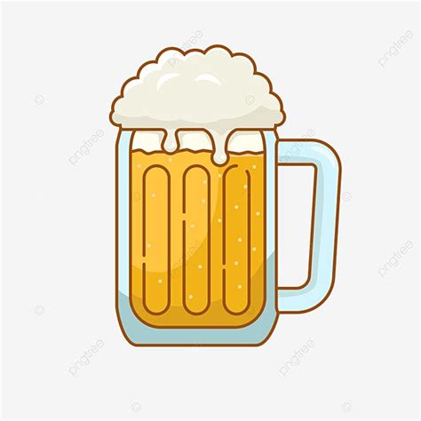 Beer Glass Foam Vector Png Images Glass Of Beer Vector Illustration In