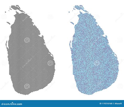 Abstracciones De Dot Sri Lanka Island Map Ilustración del Vector