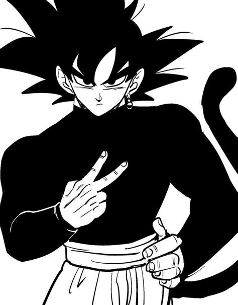 Black And White Drawing Of Gohan From The Dragon Ball Anime Character