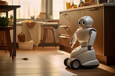 Premium AI Image | robot cleaning the floor and performing housework