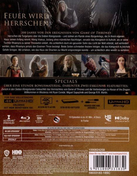 House Of The Dragon Staffel K Ultra Hd Blu Rays Von