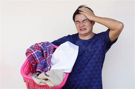 Man Doesn T Want To Wash Clothes Stock Image Image Of Expression