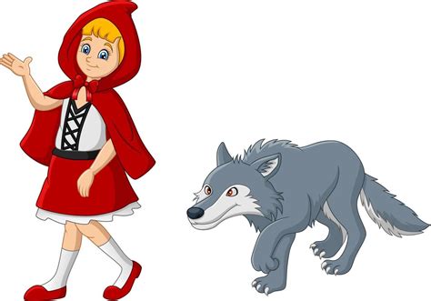 Little red riding hood with wolf 12816618 Vector Art at Vecteezy