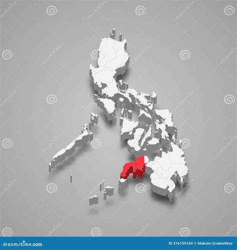 Zamboanga Peninsula Region Location Within Philippines 3d Map Stock