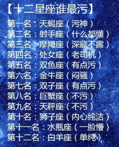 星座探秘 十二星座誰最污？天蠍座第一？ 每日頭條