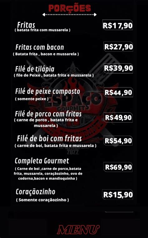 Menu Em Espa O Gourmet Bar Restaurante Betim