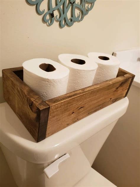 Rustic Toilet Paper Holder Farmhouse Bathroom Decor Wooden Etsy