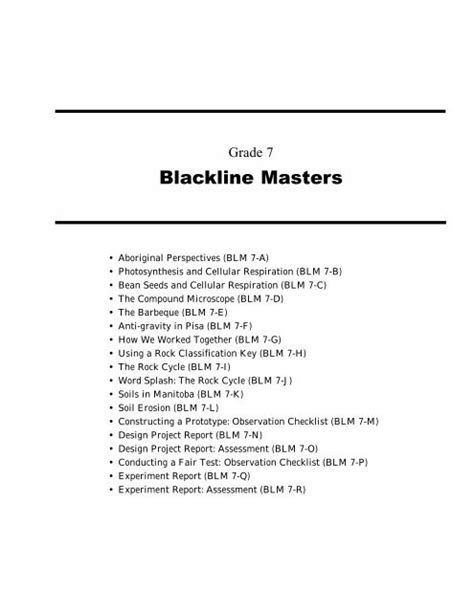 Blackline Masters