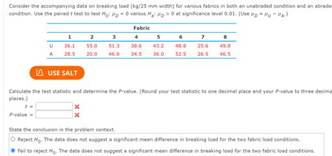 Solved Consider The Accompanying Data On Breaking Load Chegg