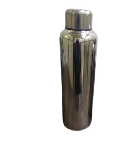 Silver Stainless Steel Water Bottle L Screw Cap At Rs Piece In