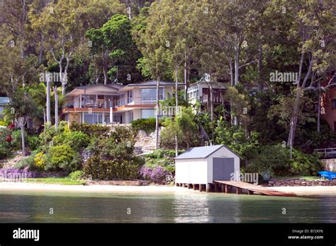 Waterfront Expensive Homes Stock Photo Alamy