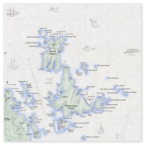 Whitsunday Islands Map - Chart — Monsoon Studio