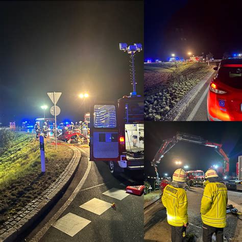 16 10 23 T3Y Verkehrsunfall Person Eingeklemmt Feuerwehr Herbertingen