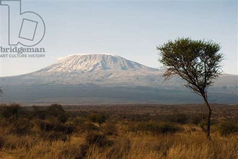 Kenya, view towards Mount Kilimanjaro from edge of Amboseli National ...