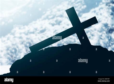Christian cross on the snow with snowfall background Stock Photo - Alamy