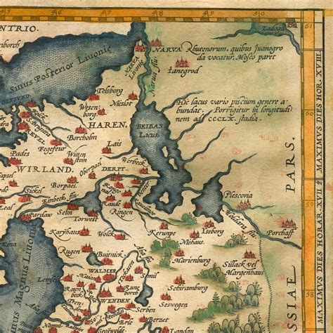 Ancient Map of Livonia 1584 Rare Map Beautiful Map Fine - Etsy