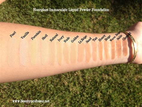 Beauty Professor: Hourglass Immaculate Foundation...Swatches of EVERY ...