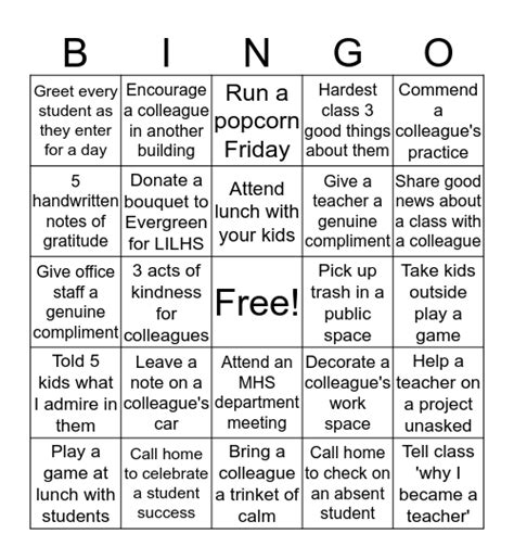 Leaders Sunshine Bingo Card