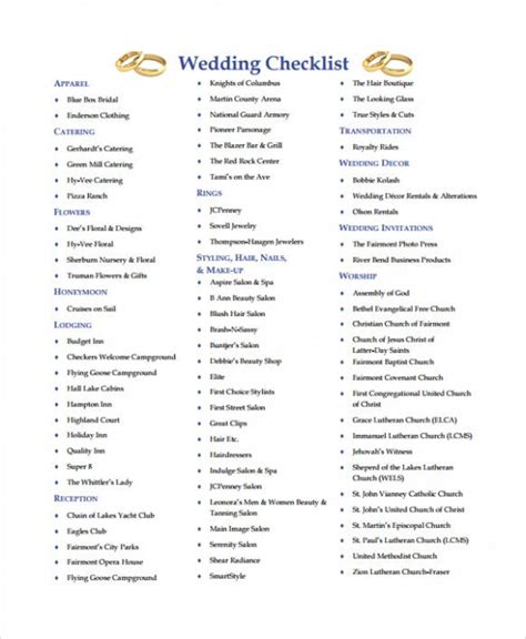 6 Month Wedding Checklist Free Printable 6 Month Wedding Checklist Pdf