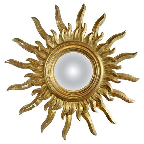 Gesso Pierced Wood Gold Leaf Frame Oval Round Rococo Wall Mirror C1920s