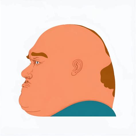 Premium Vector Man Fatty Face Overweight Concept Of Bad Eating Habits Gluttony Obesity And