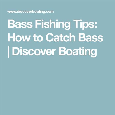 Bass Fishing Tips How To Catch Bass Discover Boating Bass Fishing