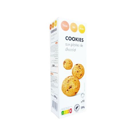 Cookies Aux Pépites De Chocolat Et Nougatine Tous Les Jours 200g 12
