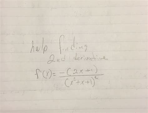 Solved Help Finding 2nd Derivative Fx 2x 1x2