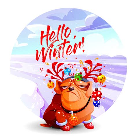 80 Happy New Year Dog White Background Stock Illustrations Royalty