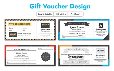 Premium Vector T Voucher Template Coupon Card Set Customer T